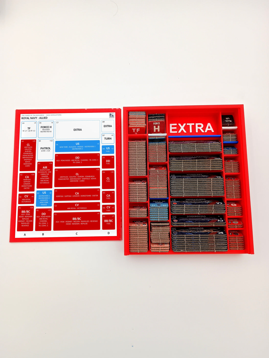 Chase of the Bismarck organizer with printed lid map sticker