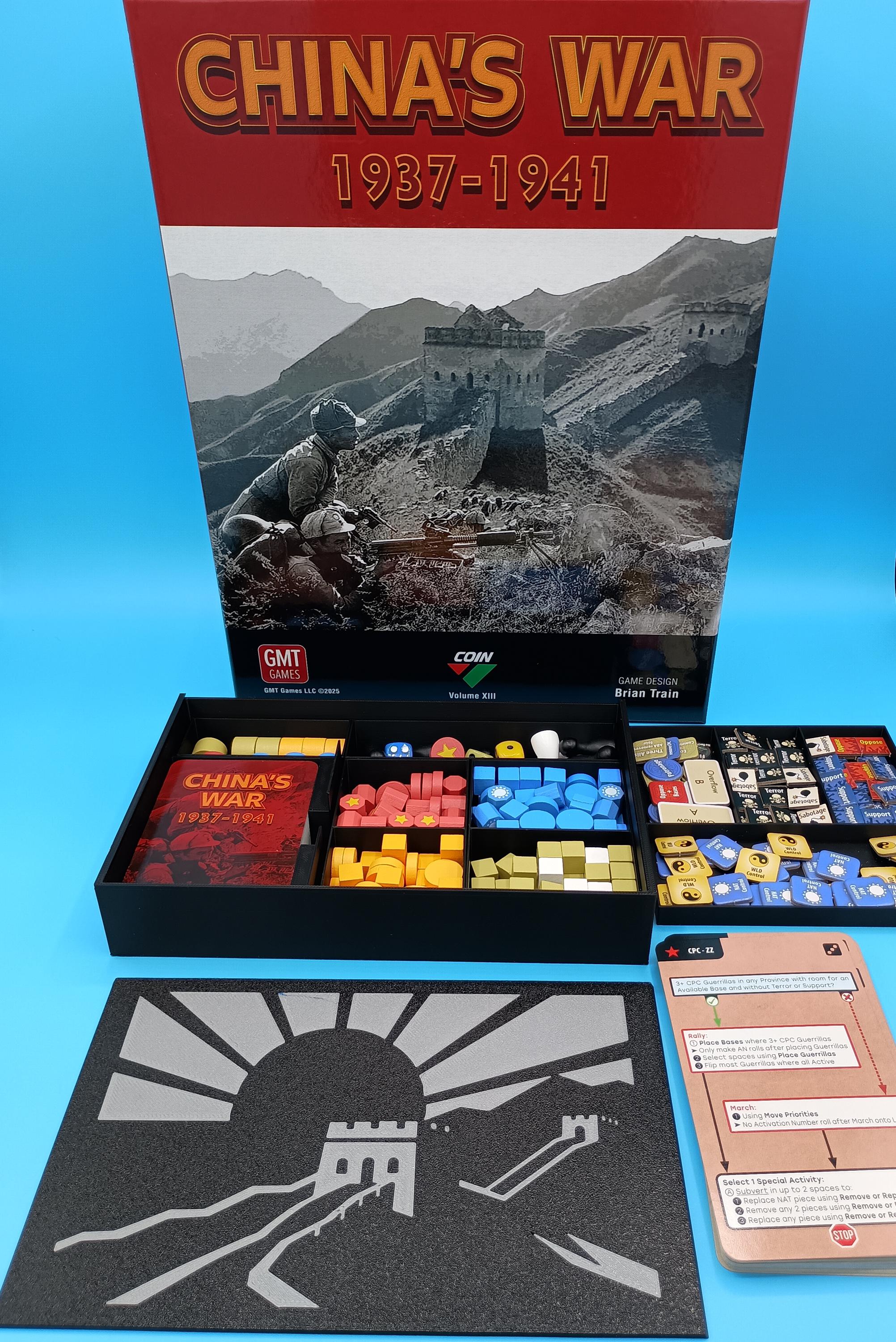China's War Game Insert/Organizer with Sliding Dovetail Lid