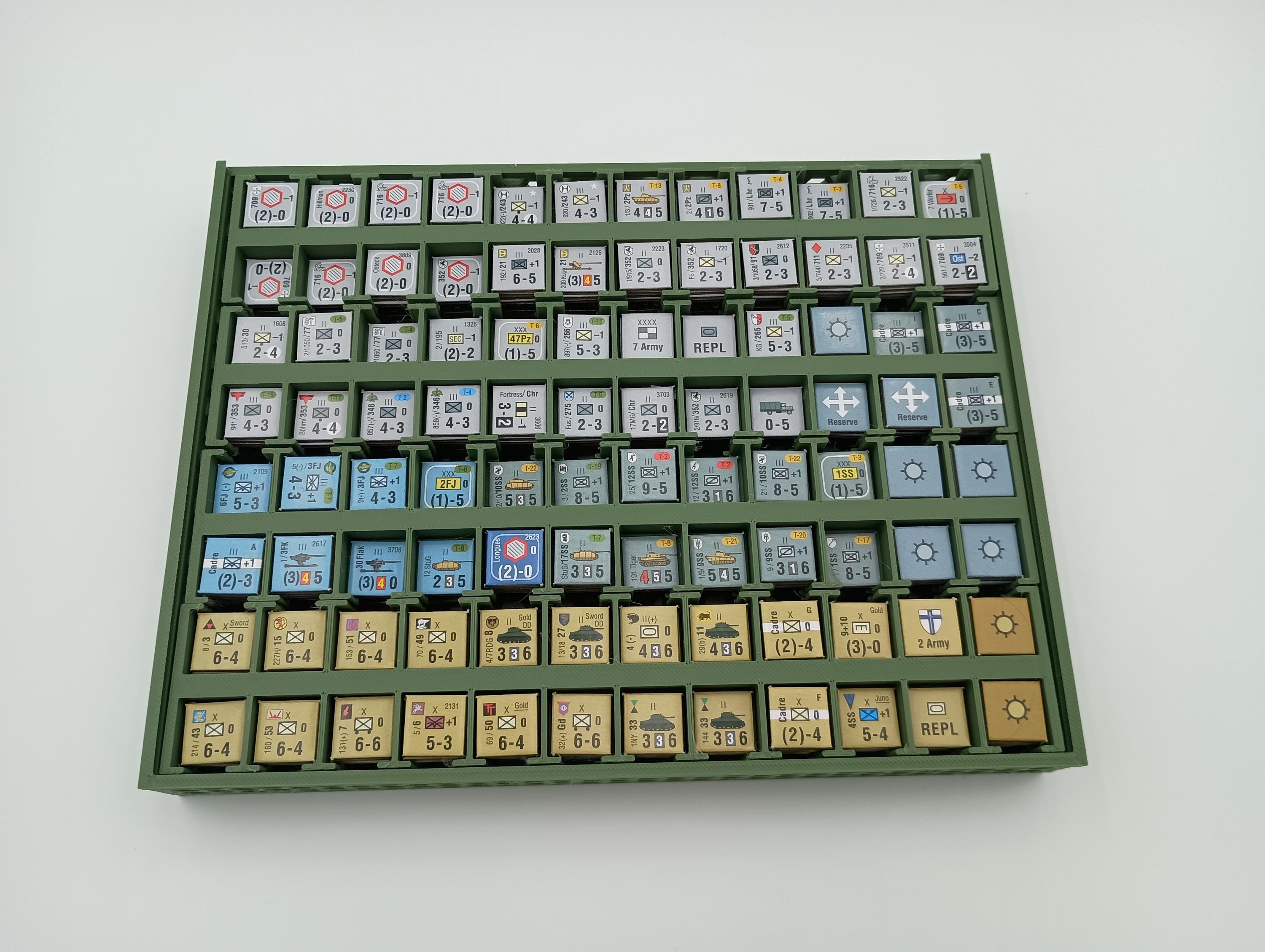 Normandy 44 Counter Organizer: Wargame Storage Insert for Mark Simonitch Games