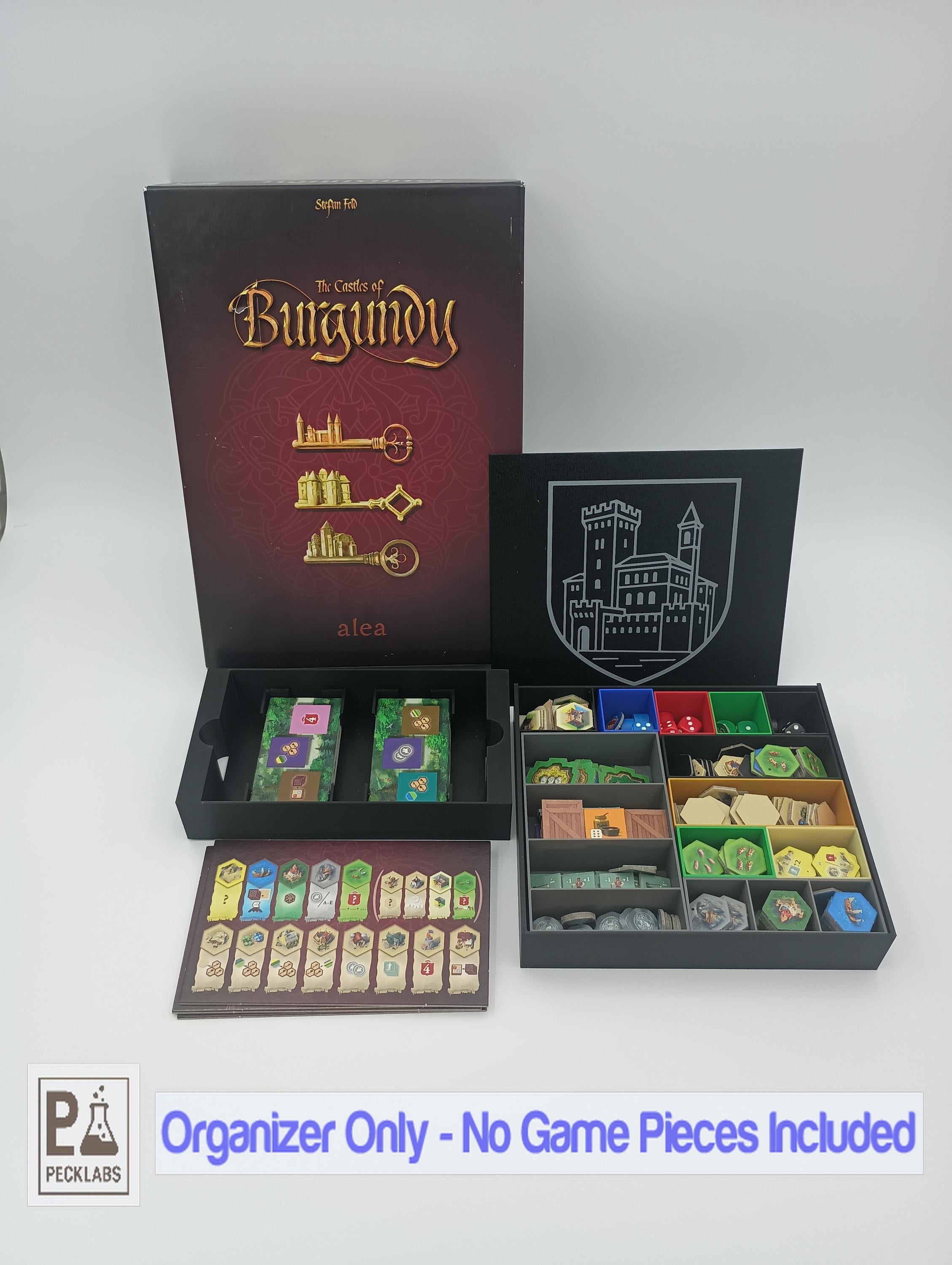 Castles of Burgundy 20th Anniversary: Storage Organizer/Insert with Sliding Lid and Removable Bins