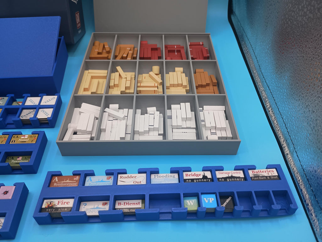 Atlantic Chase Board Game Insert / Organizer. Stacking Counter Trays & Trajectory Marker Storage Solution