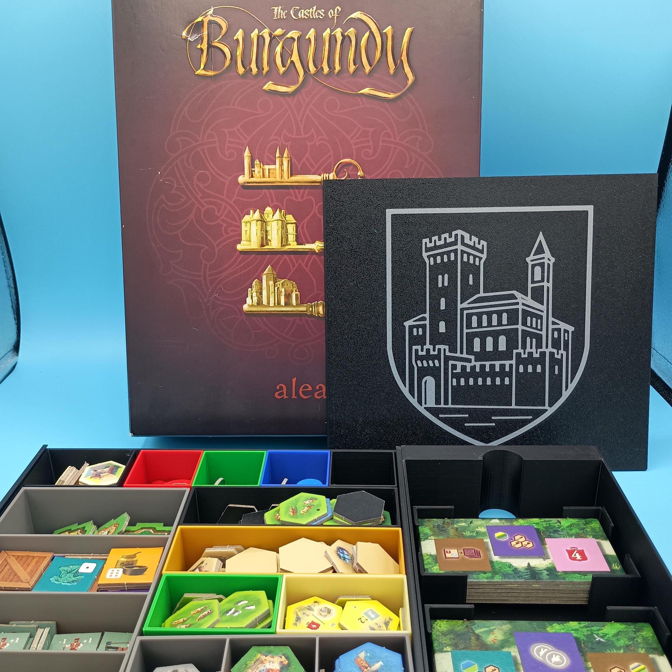 Castles of Burgundy 20th Anniversary: Storage Organizer/Insert with Sliding Lid and Removable Bins