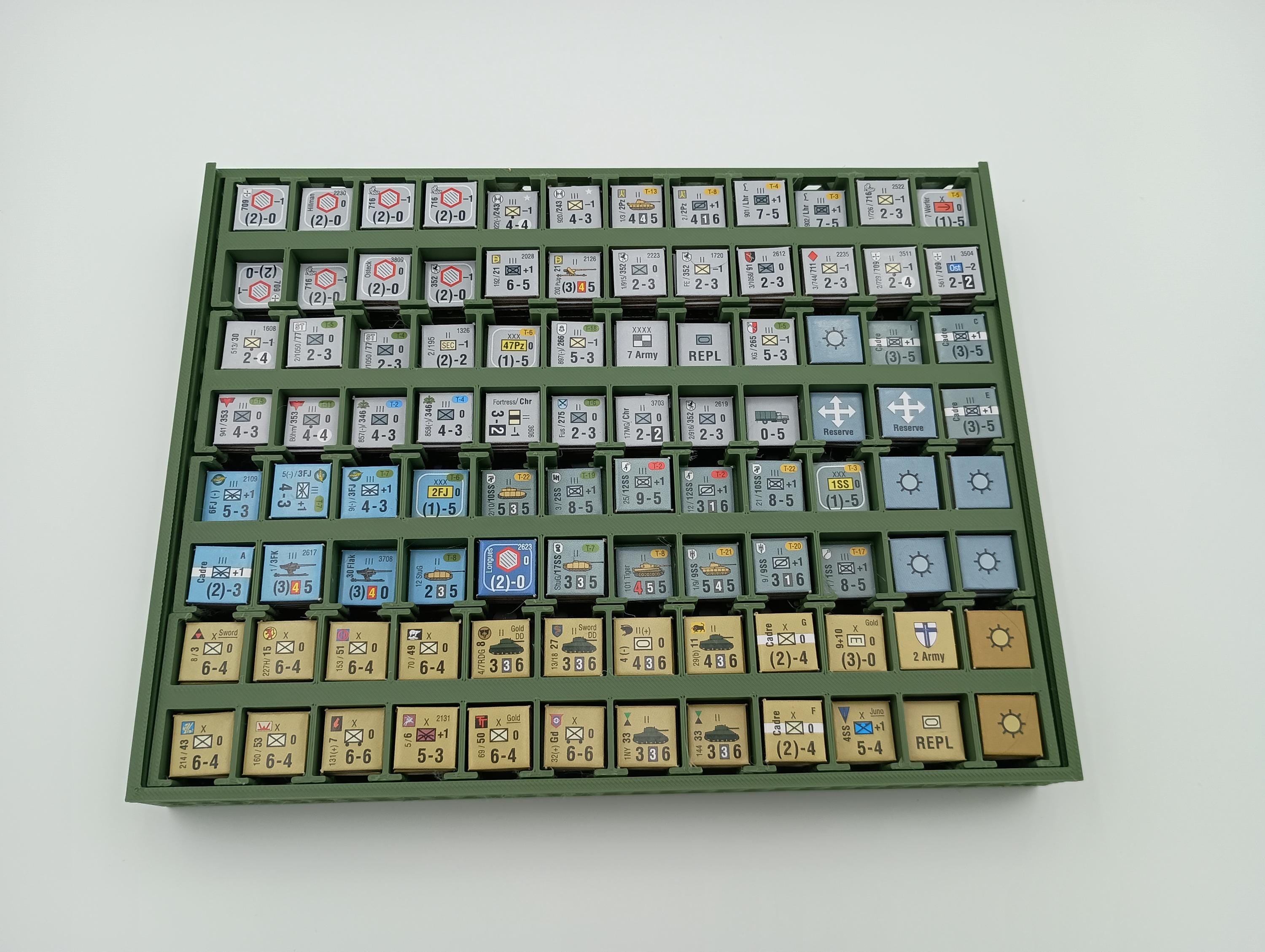 Normandy 44 Counter Organizer: Wargame Storage Insert for Mark Simonitch Games