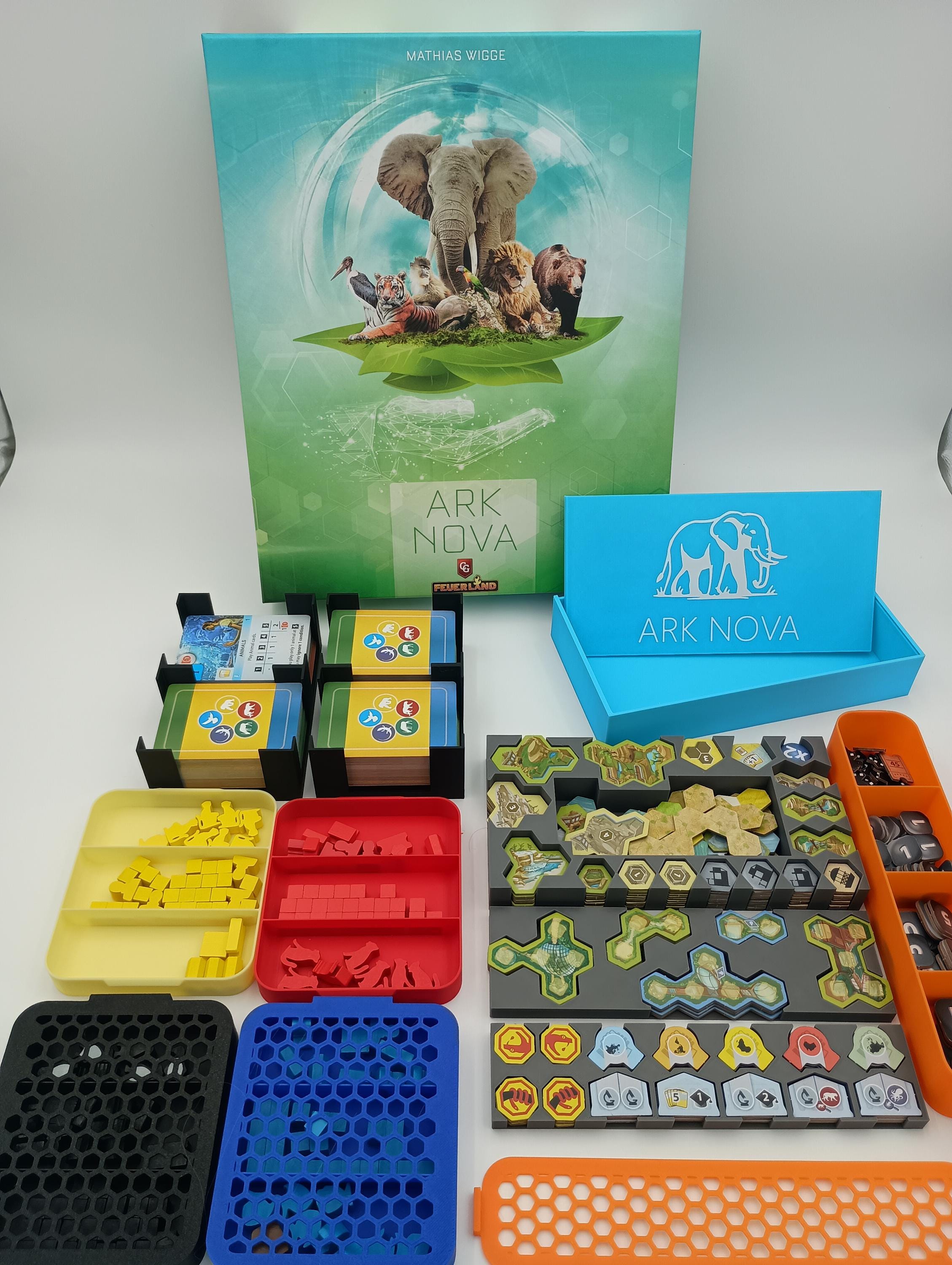 Ark Nova and Marine Worlds Board Game Organizer & Insert