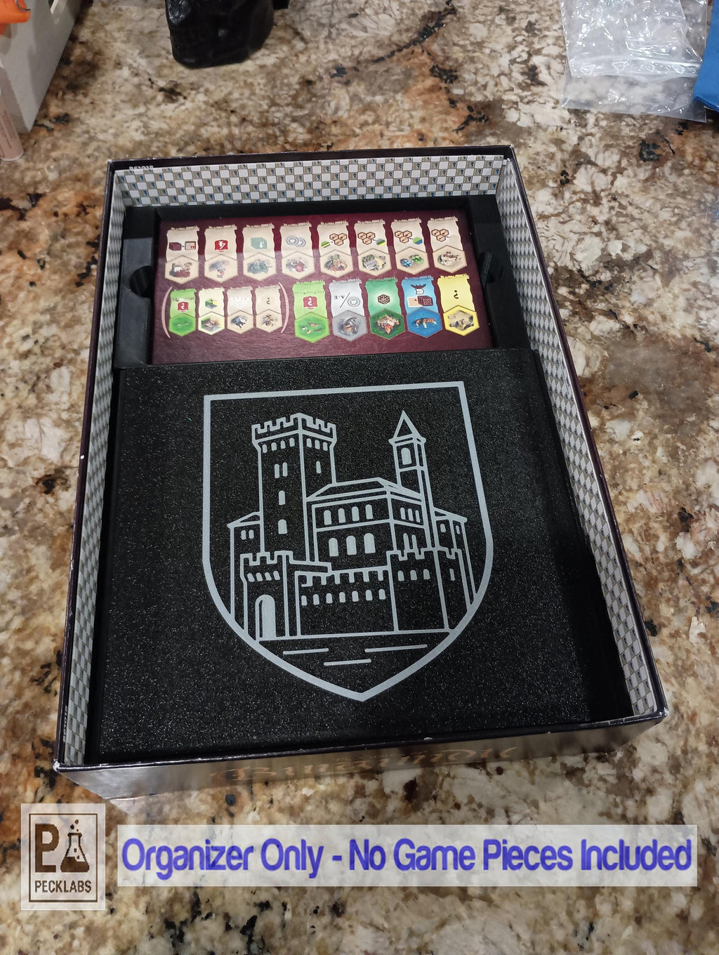 Castles of Burgundy 20th Anniversary: Storage Organizer/Insert with Sliding Lid and Removable Bins