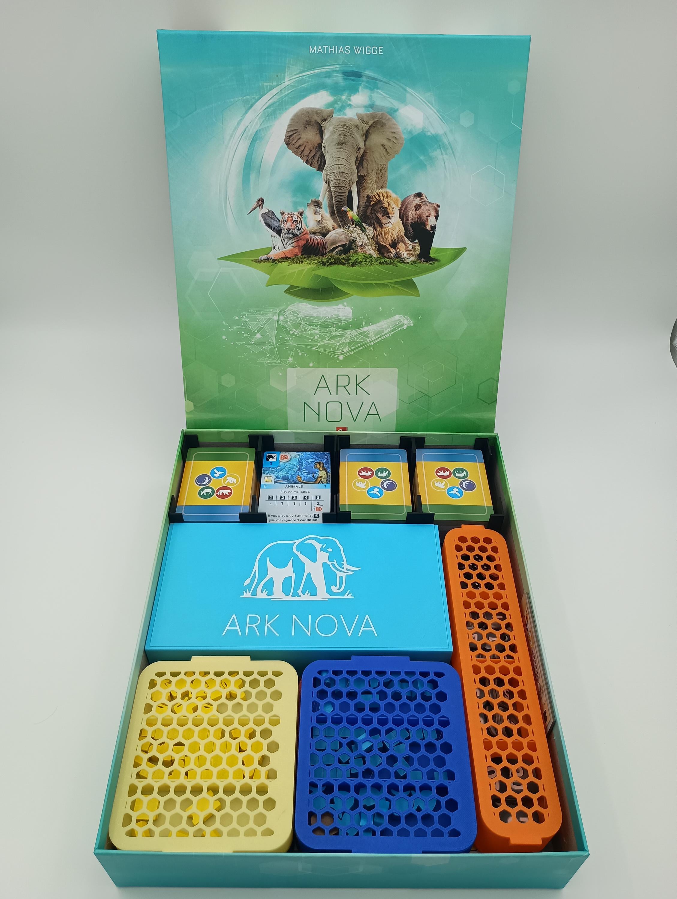 Ark Nova and Marine Worlds Board Game Organizer & Insert