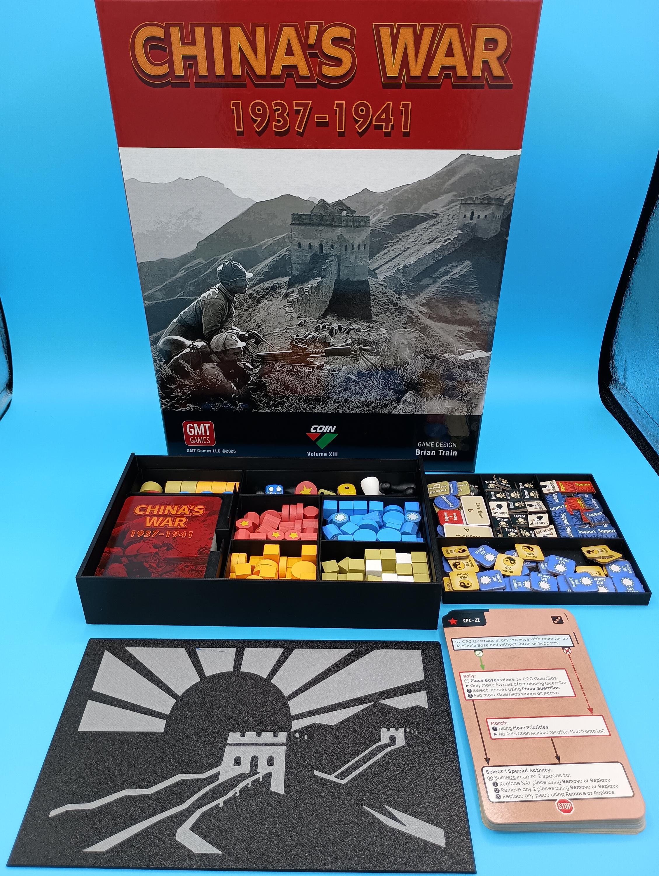 China's War Game Insert/Organizer with Sliding Dovetail Lid