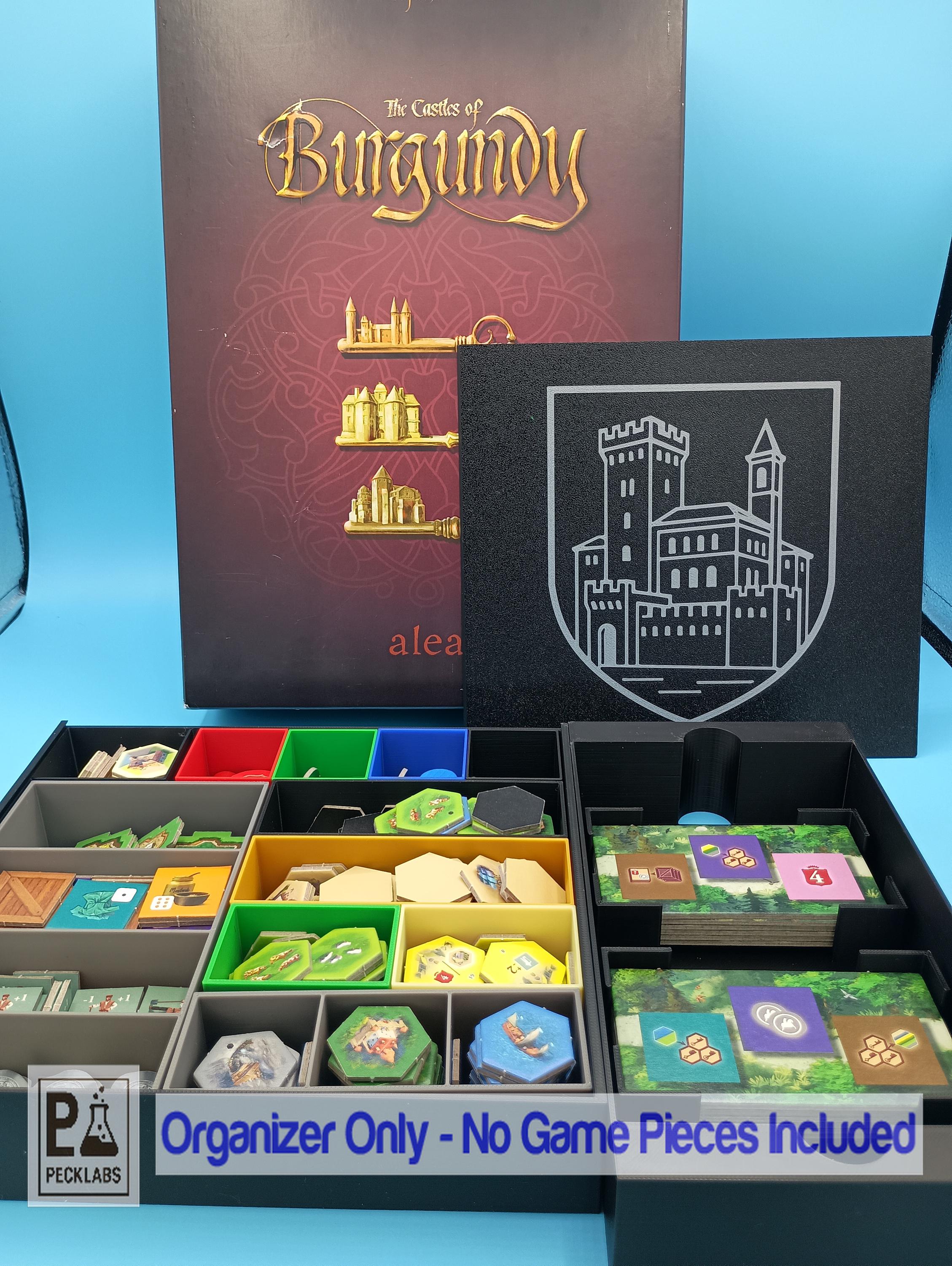 Castles of Burgundy 20th Anniversary: Storage Organizer/Insert with Sliding Lid and Removable Bins