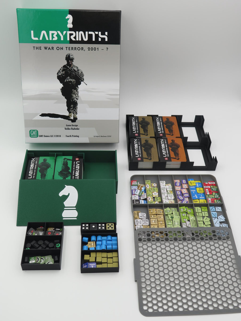 Labyrinth: The War on Terror Board Game Organizer & Insert. Compatible with all expansions.