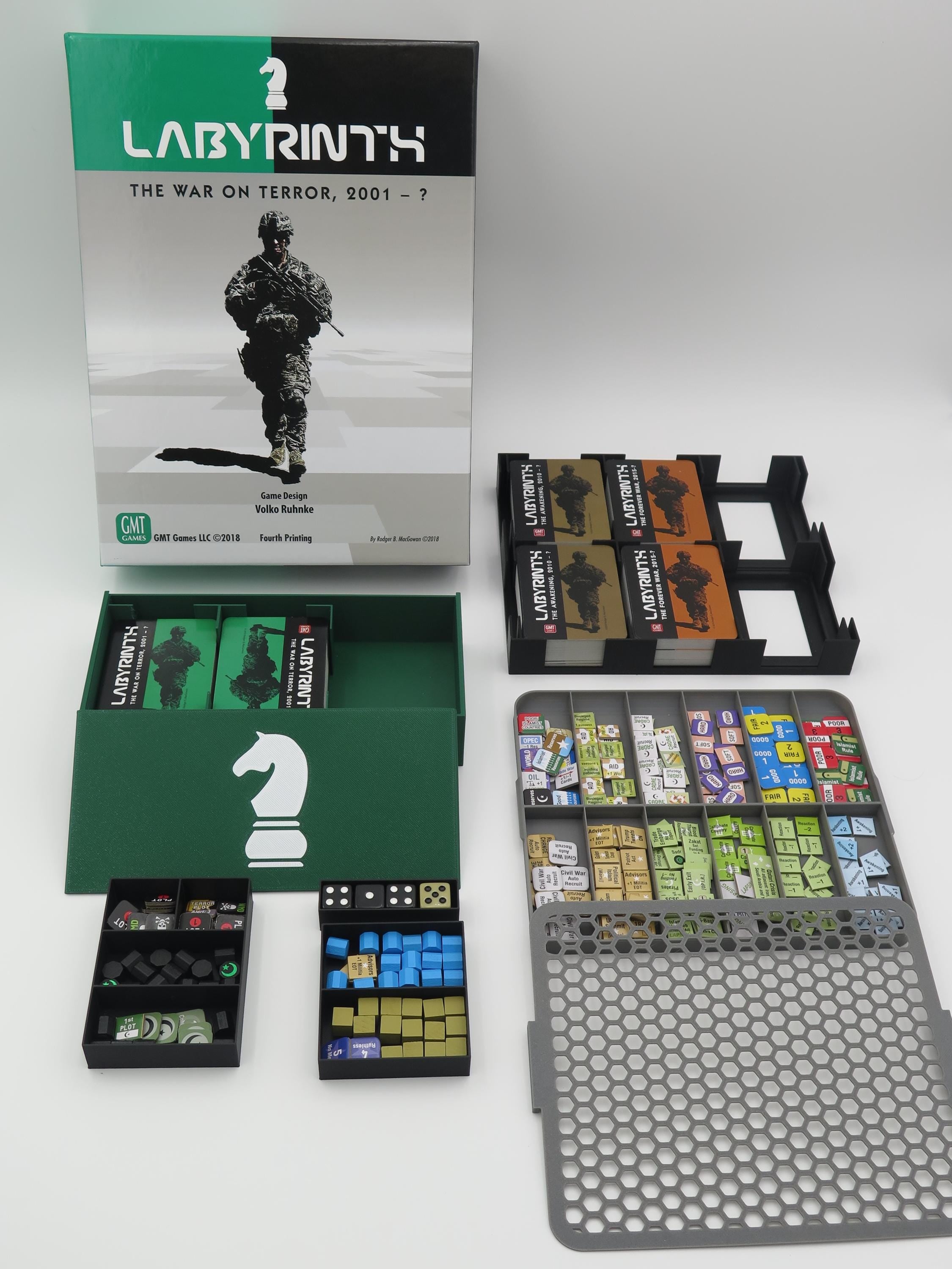 Labyrinth: The War on Terror Board Game Organizer & Insert. Compatible with all expansions.