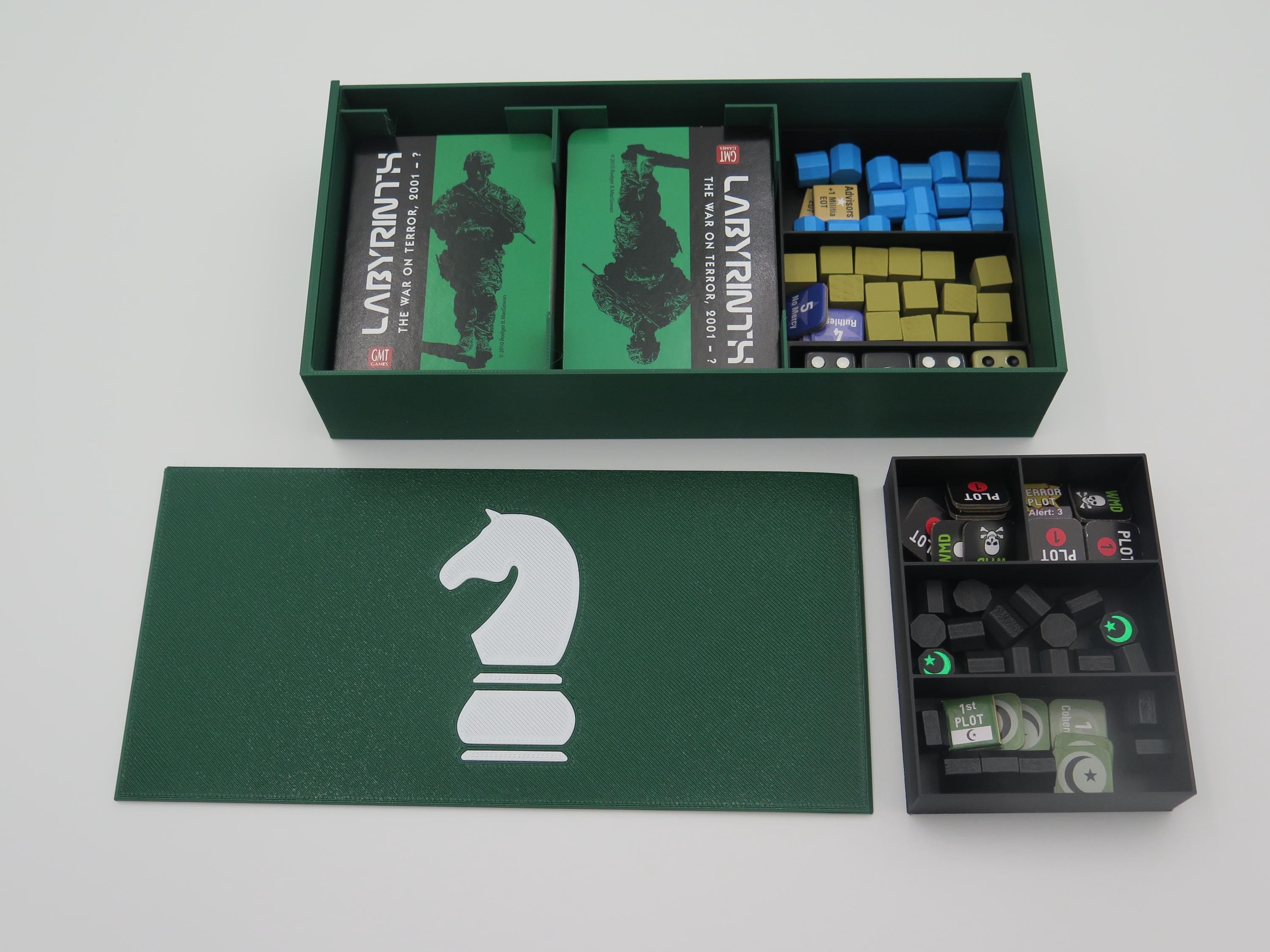 Labyrinth: The War on Terror Board Game Organizer & Insert. Compatible with all expansions.