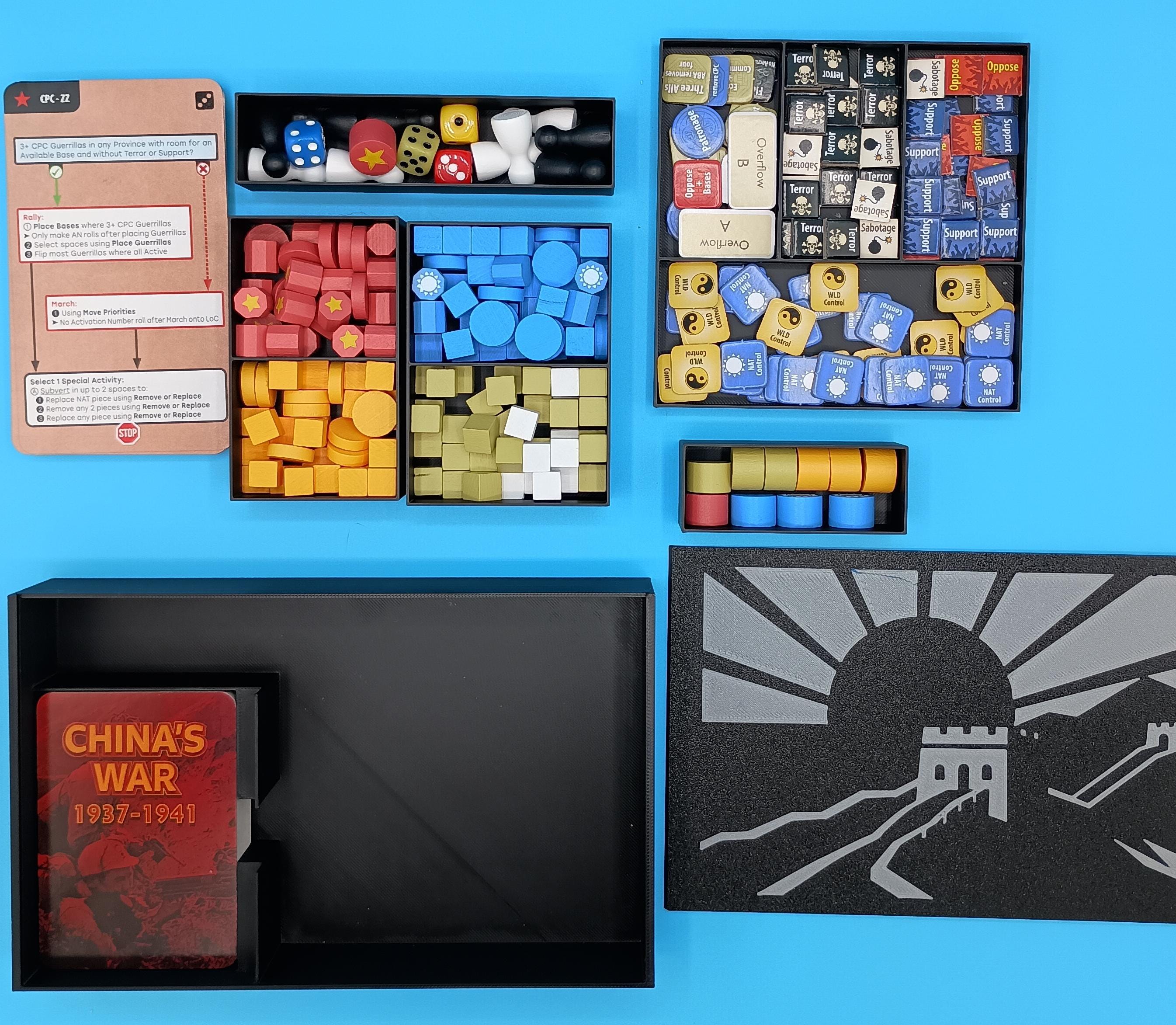 China's War Game Insert/Organizer with Sliding Dovetail Lid