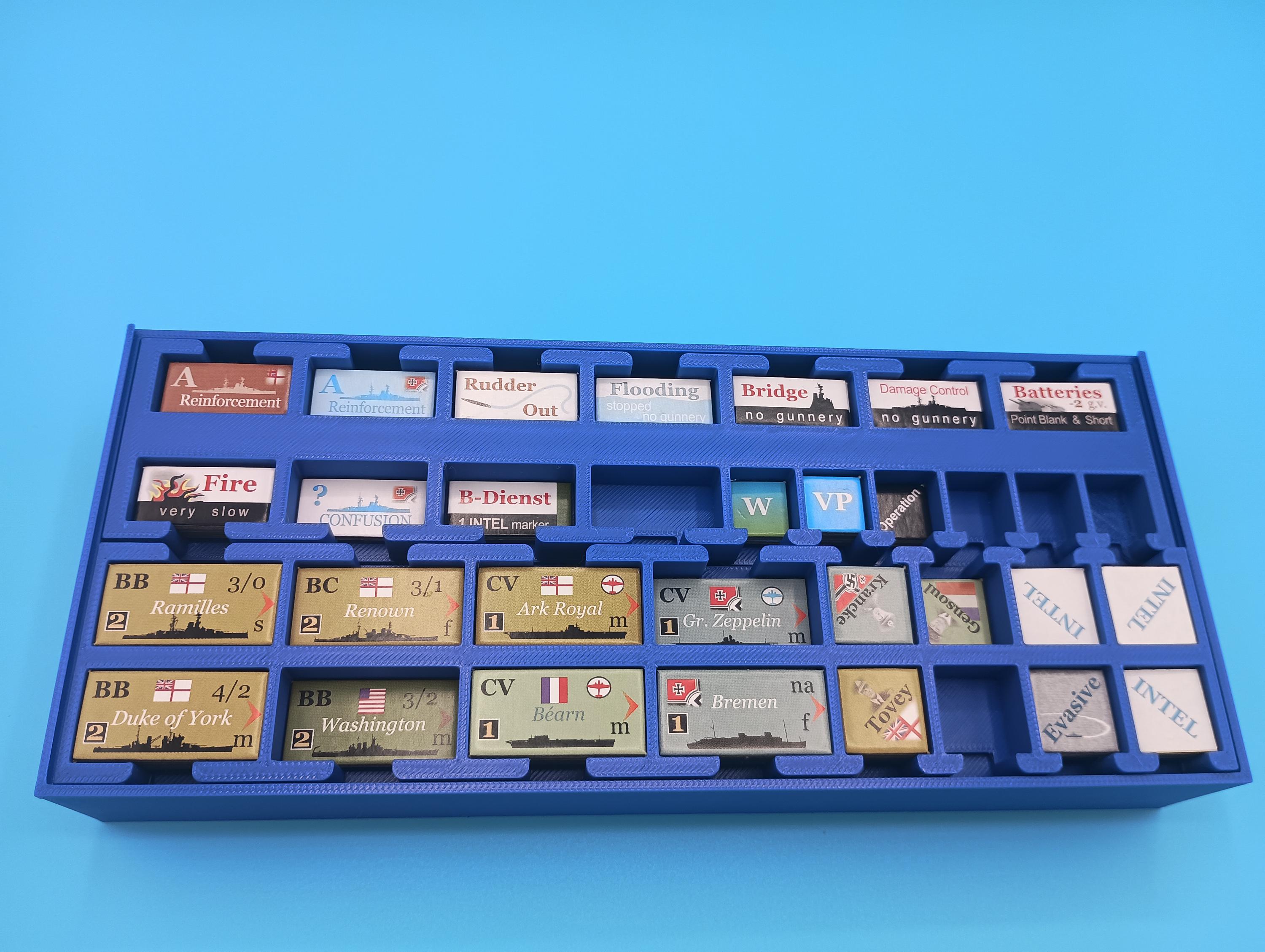 Atlantic Chase Board Game Insert / Organizer. Stacking Counter Trays & Trajectory Marker Storage Solution