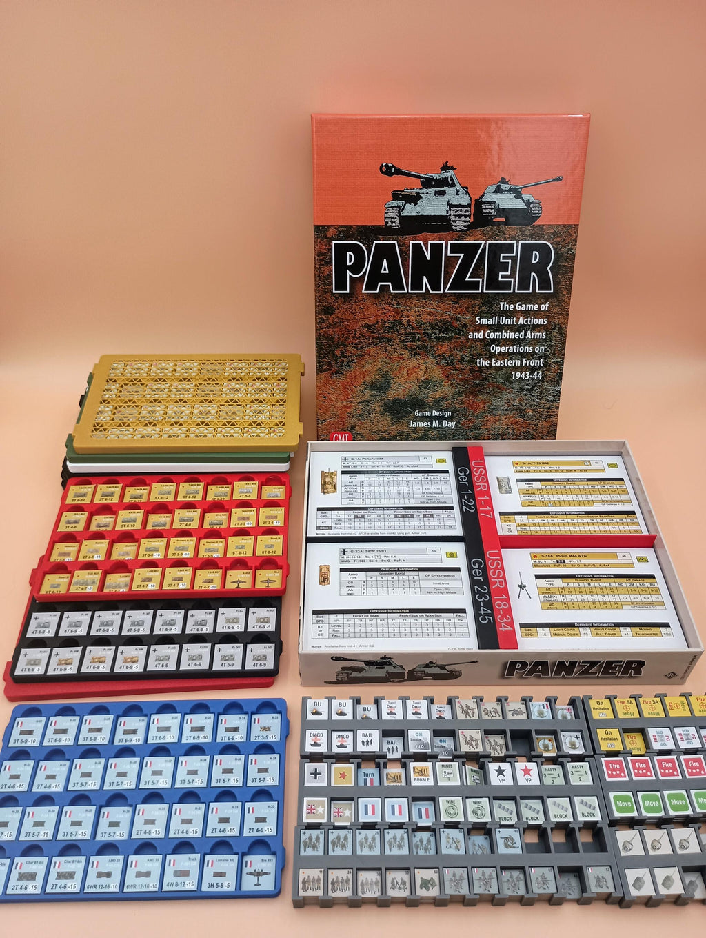 Panzer! All Expansions Compatible Board Game Organizer / Insert