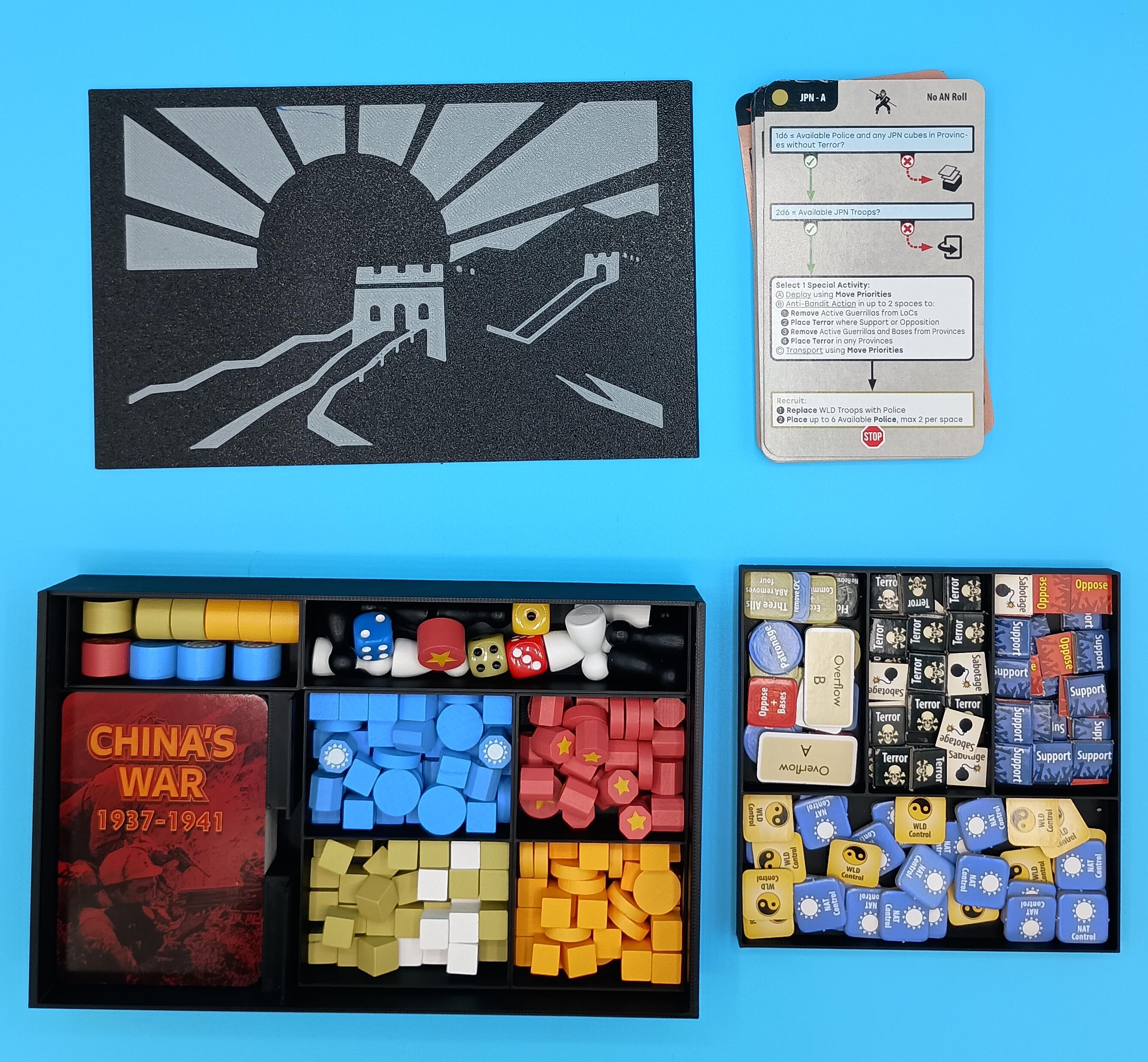 China's War Game Insert/Organizer with Sliding Dovetail Lid