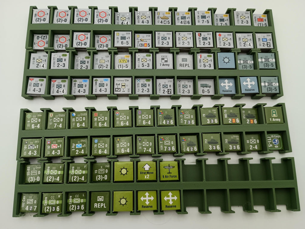 Normandy 44 Counter Organizer: Wargame Storage Insert for Mark Simonitch Games