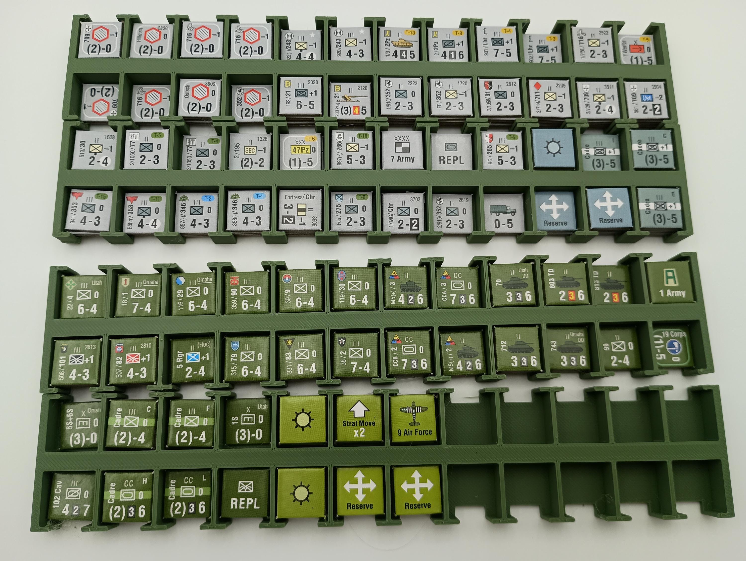 Normandy 44 Counter Organizer: Wargame Storage Insert for Mark Simonitch Games