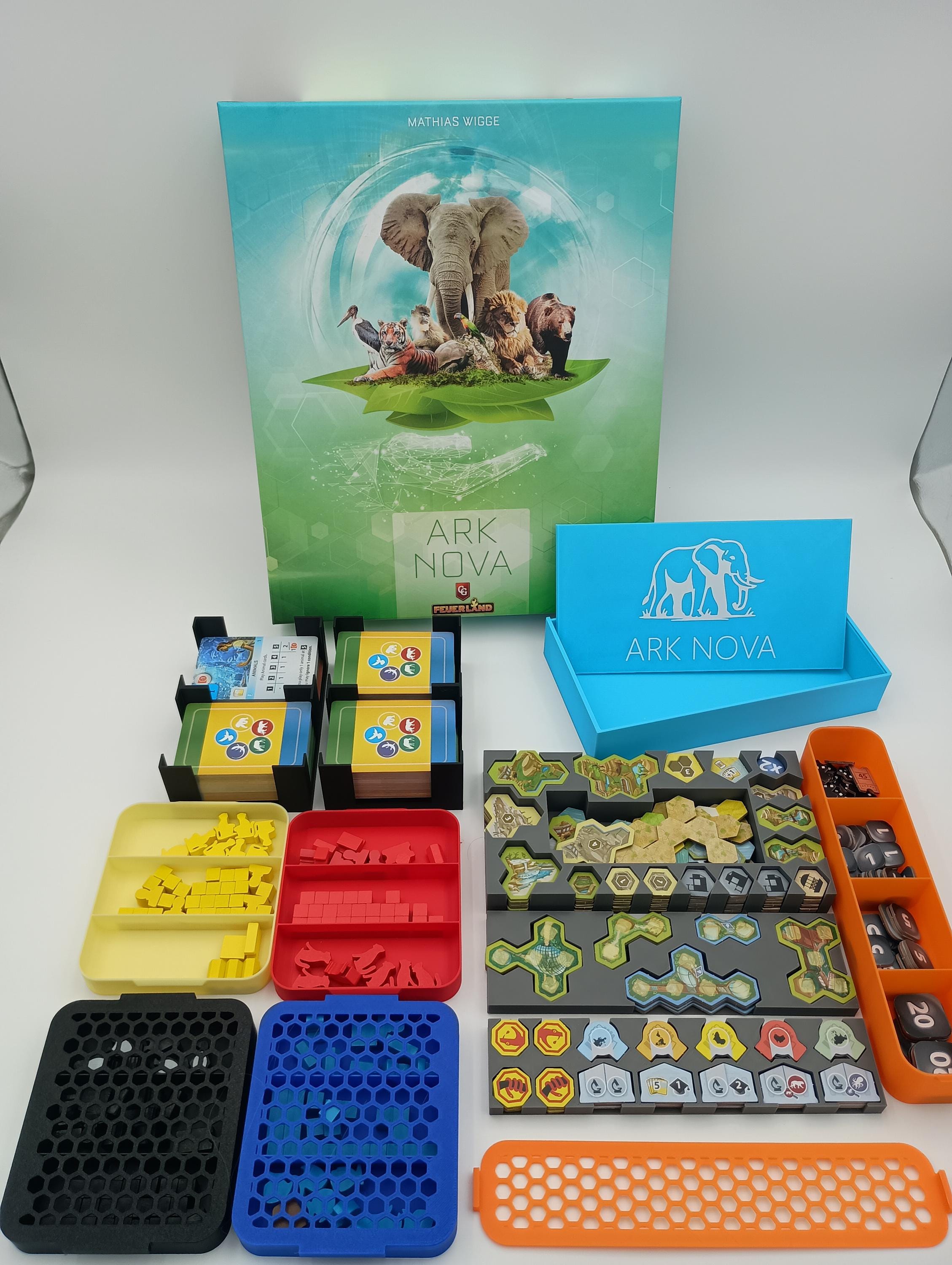 Ark Nova and Marine Worlds Board Game Organizer & Insert