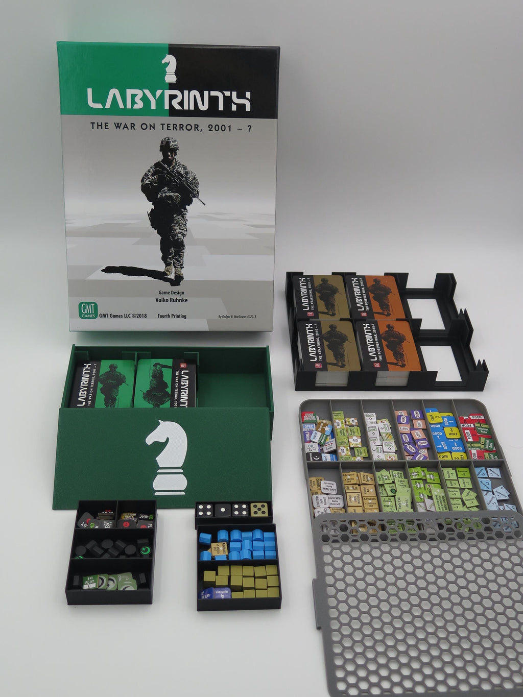 Labyrinth: The War on Terror Board Game Organizer & Insert. Compatible with all expansions.