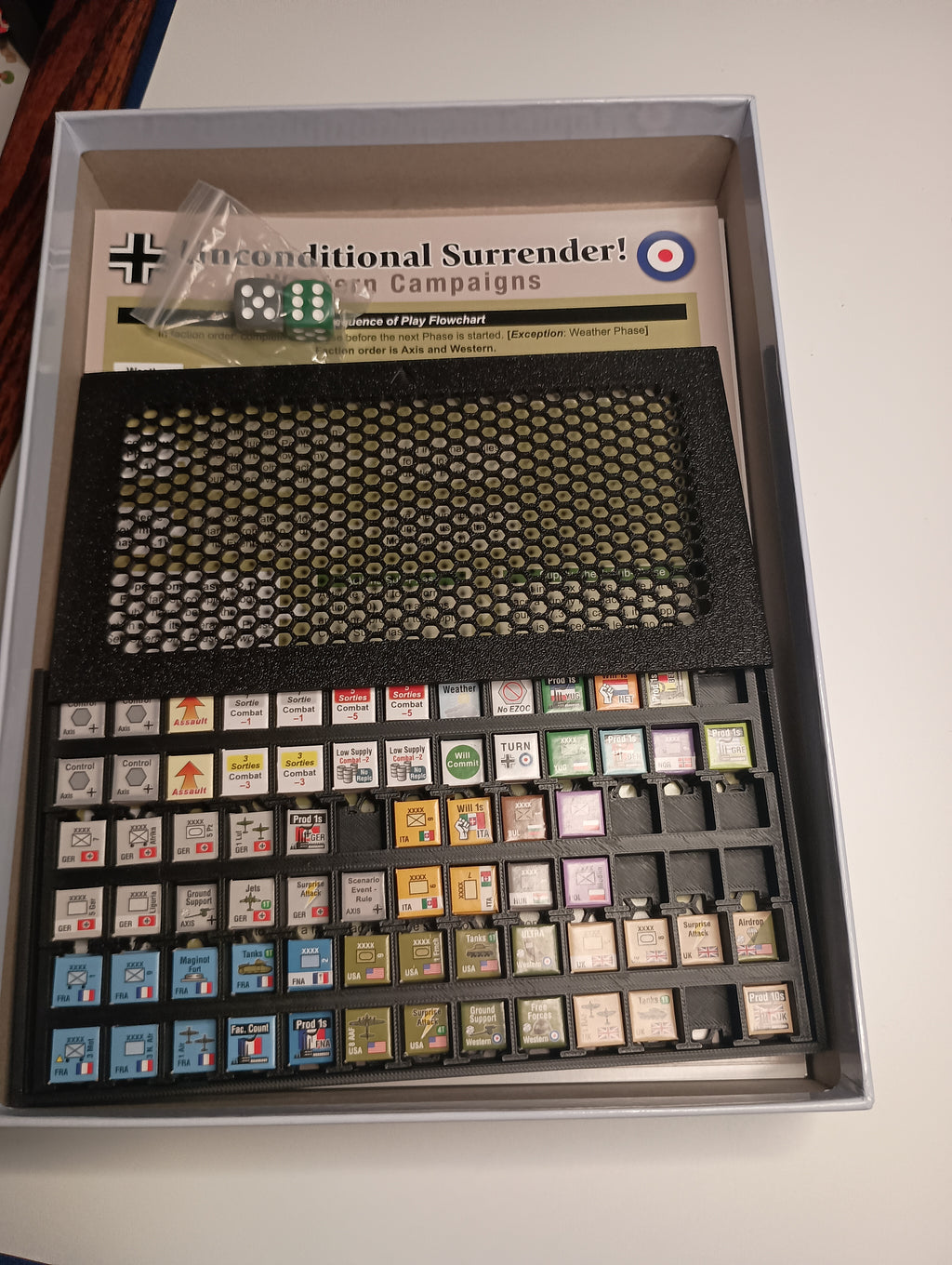 Unconditional Surrender: The Western Campaigns board game organizer