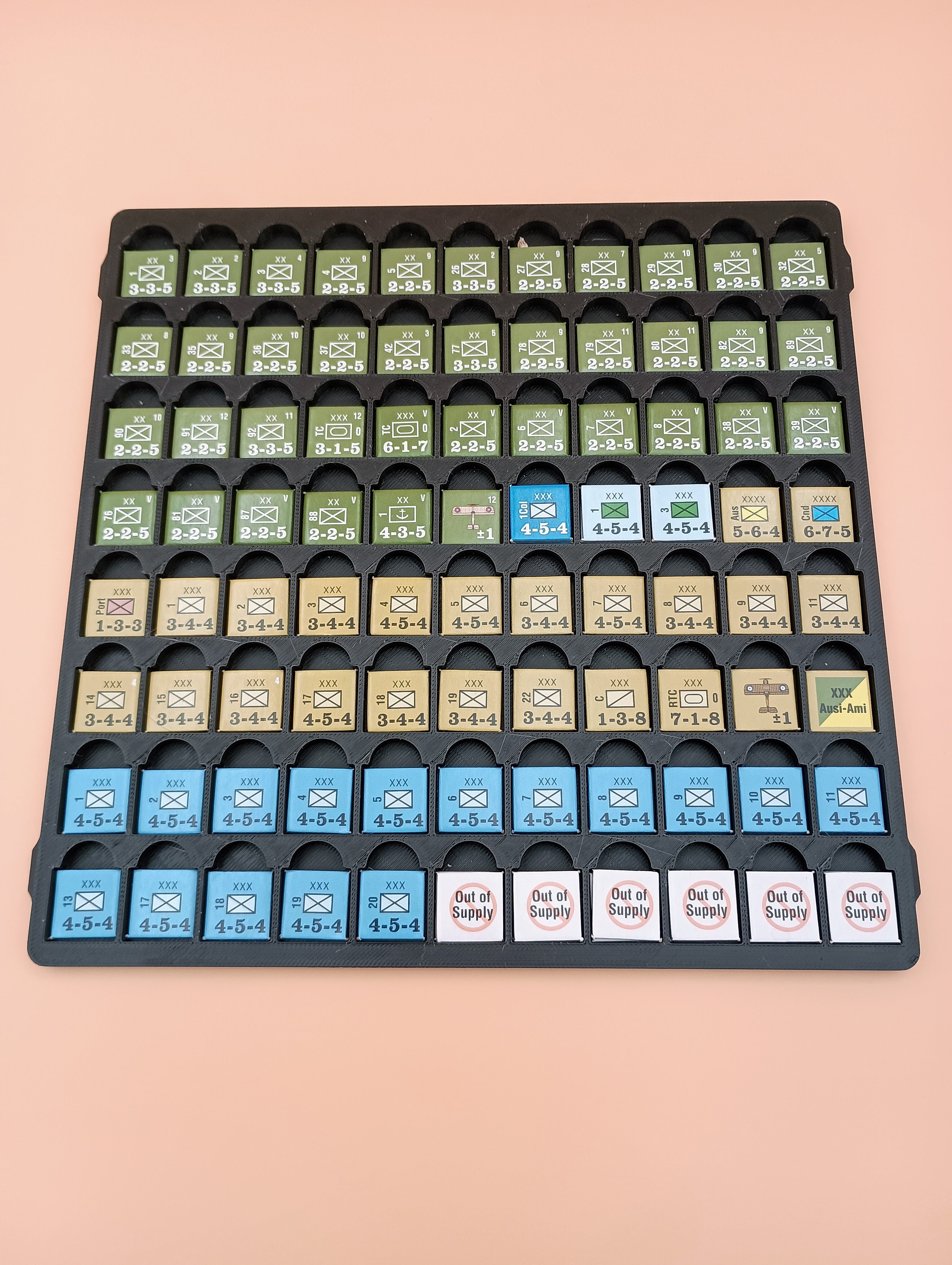 Wargame Counter Storage Tray: 5/8" Lidded for Vertical Storage