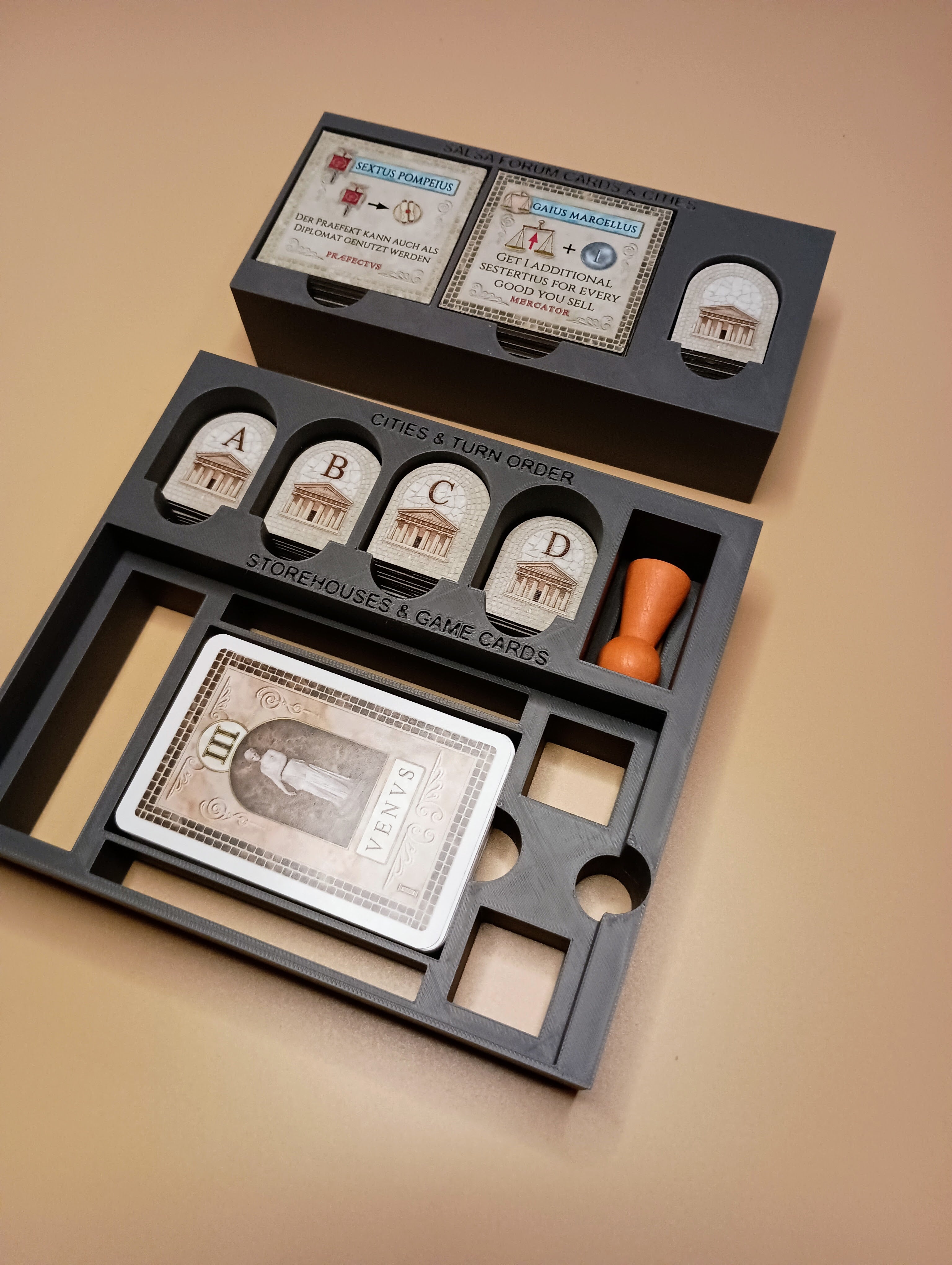 Concordia Venus Board Game Organizer for Salsa + Solitaria Expansions