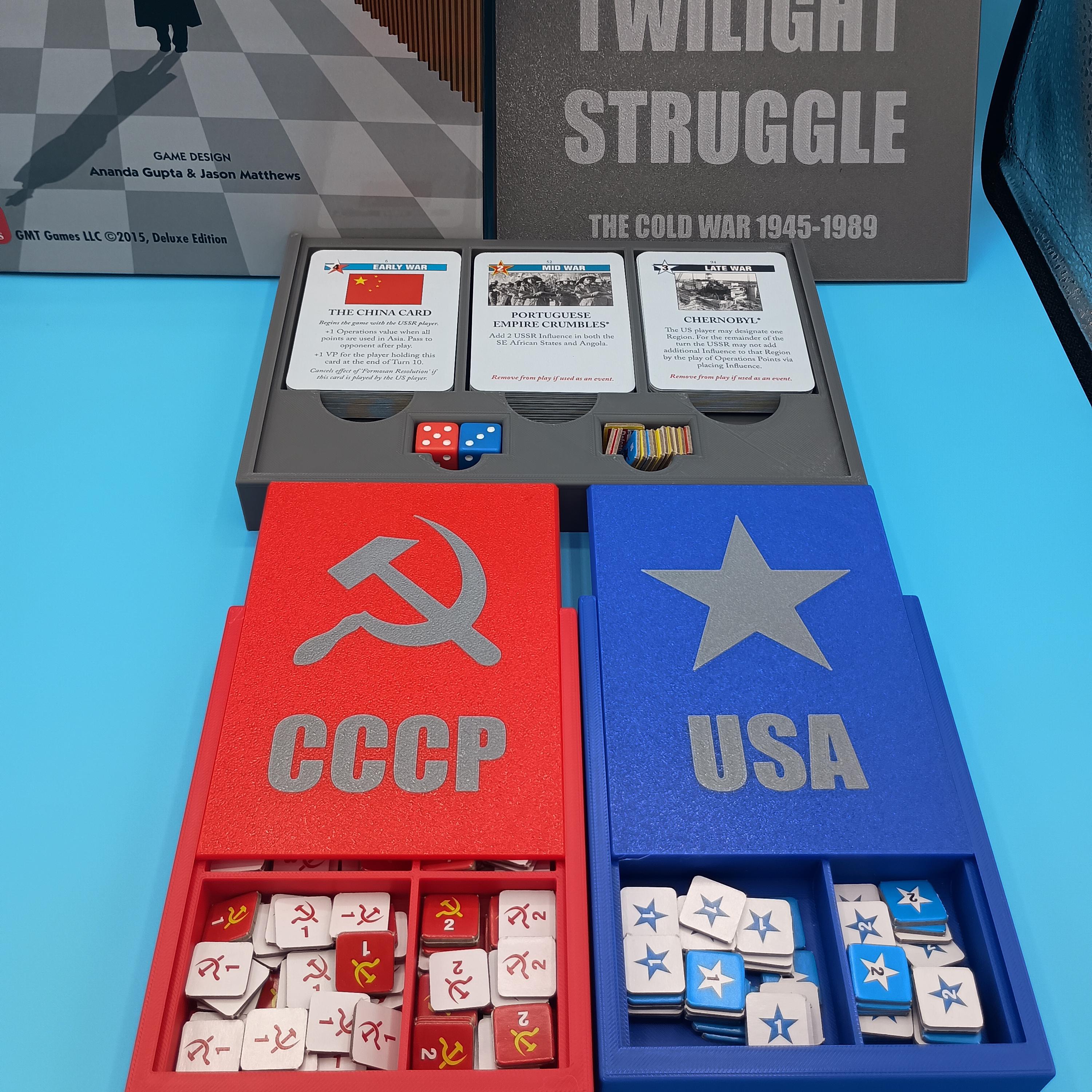 Twilight Struggle Organizer Insert with Sliding Lids