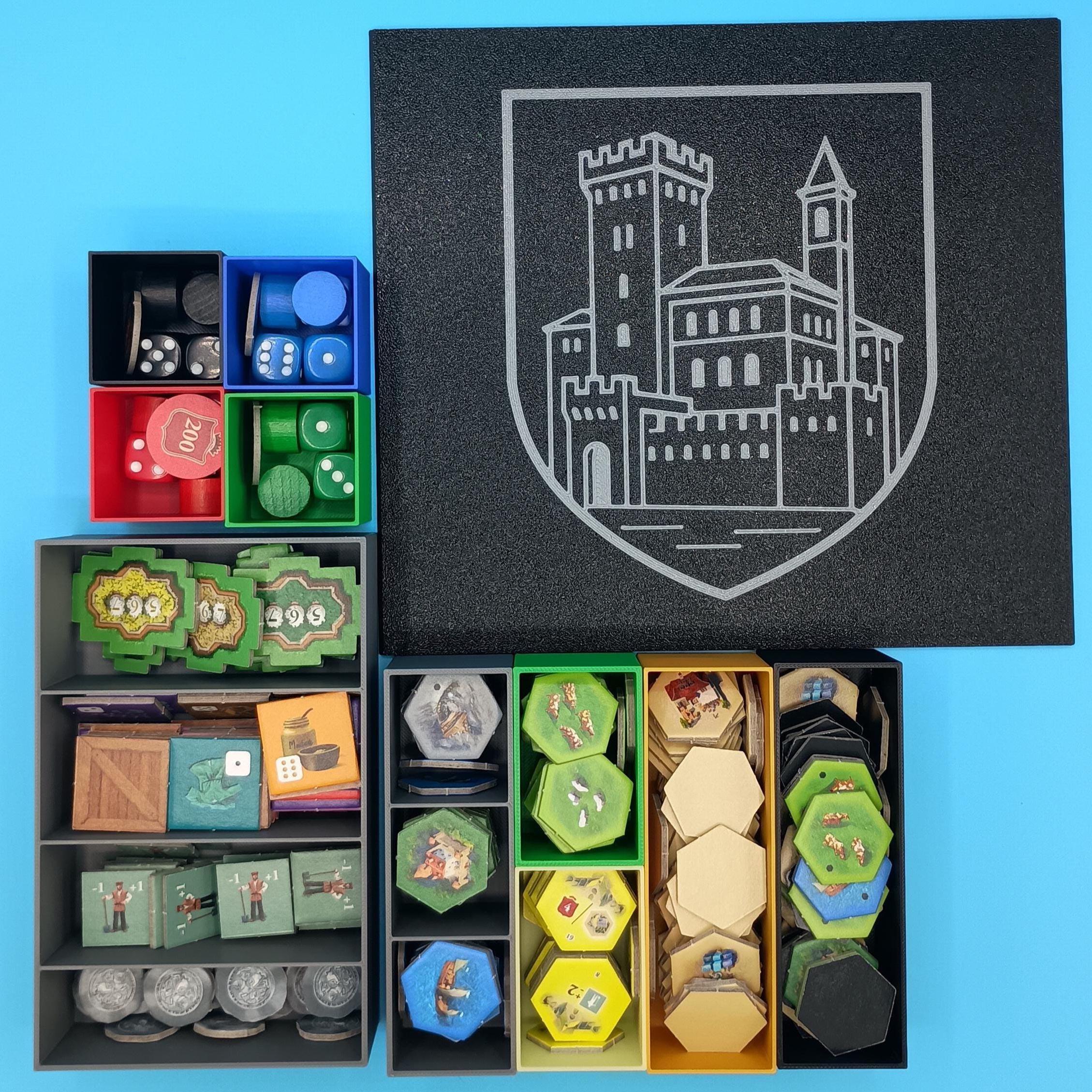 Castles of Burgundy 20th Anniversary: Storage Organizer/Insert with Sliding Lid and Removable Bins
