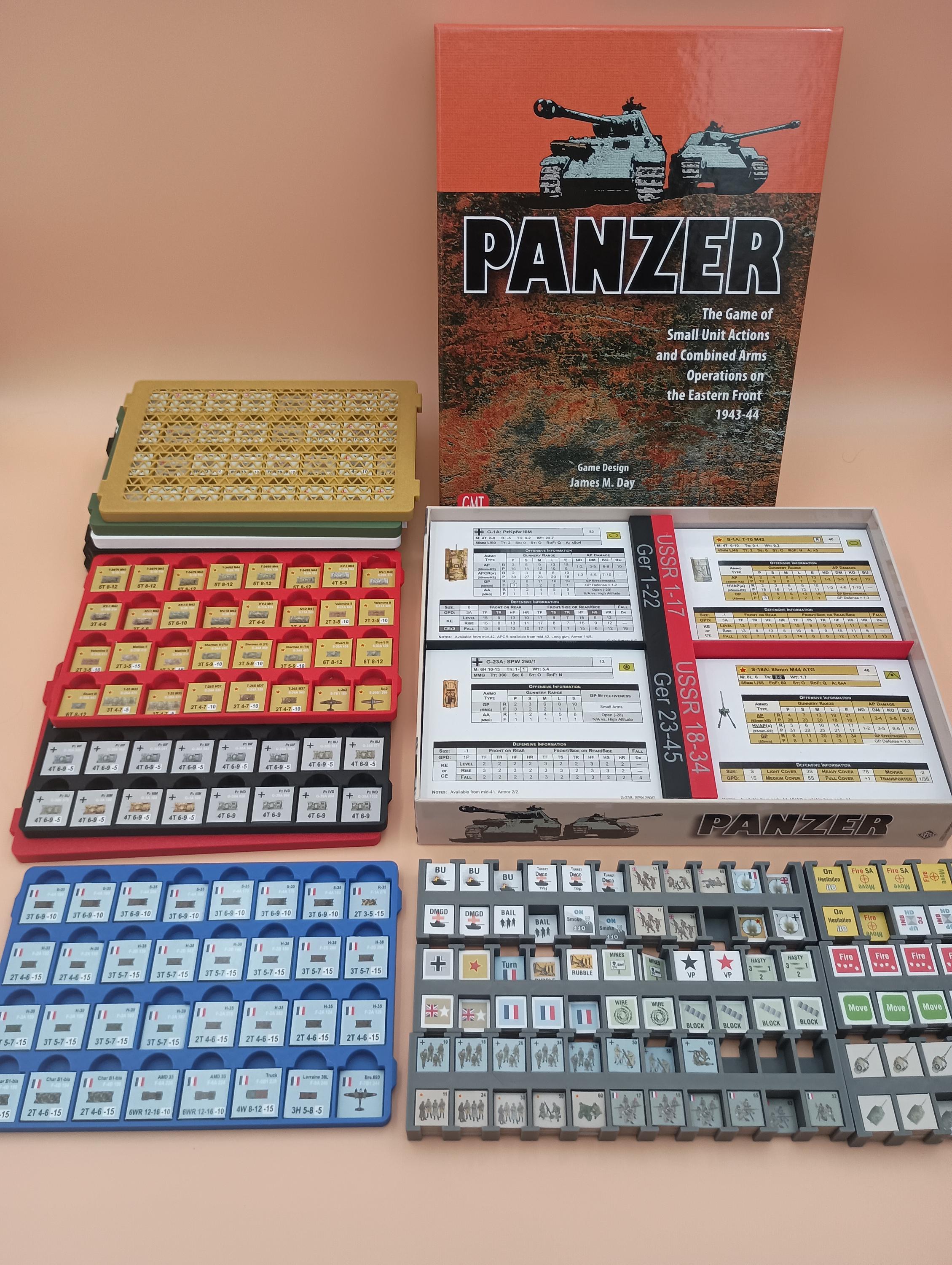 Panzer! All Expansions Compatible Board Game Organizer / Insert