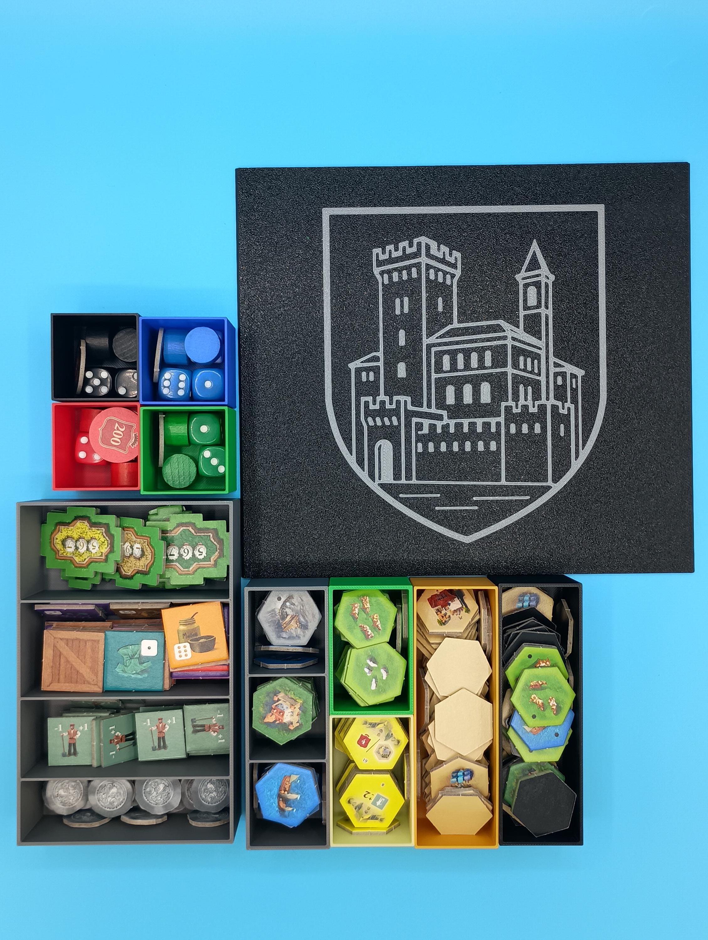 Castles of Burgundy 20th Anniversary: Storage Organizer/Insert with Sliding Lid and Removable Bins