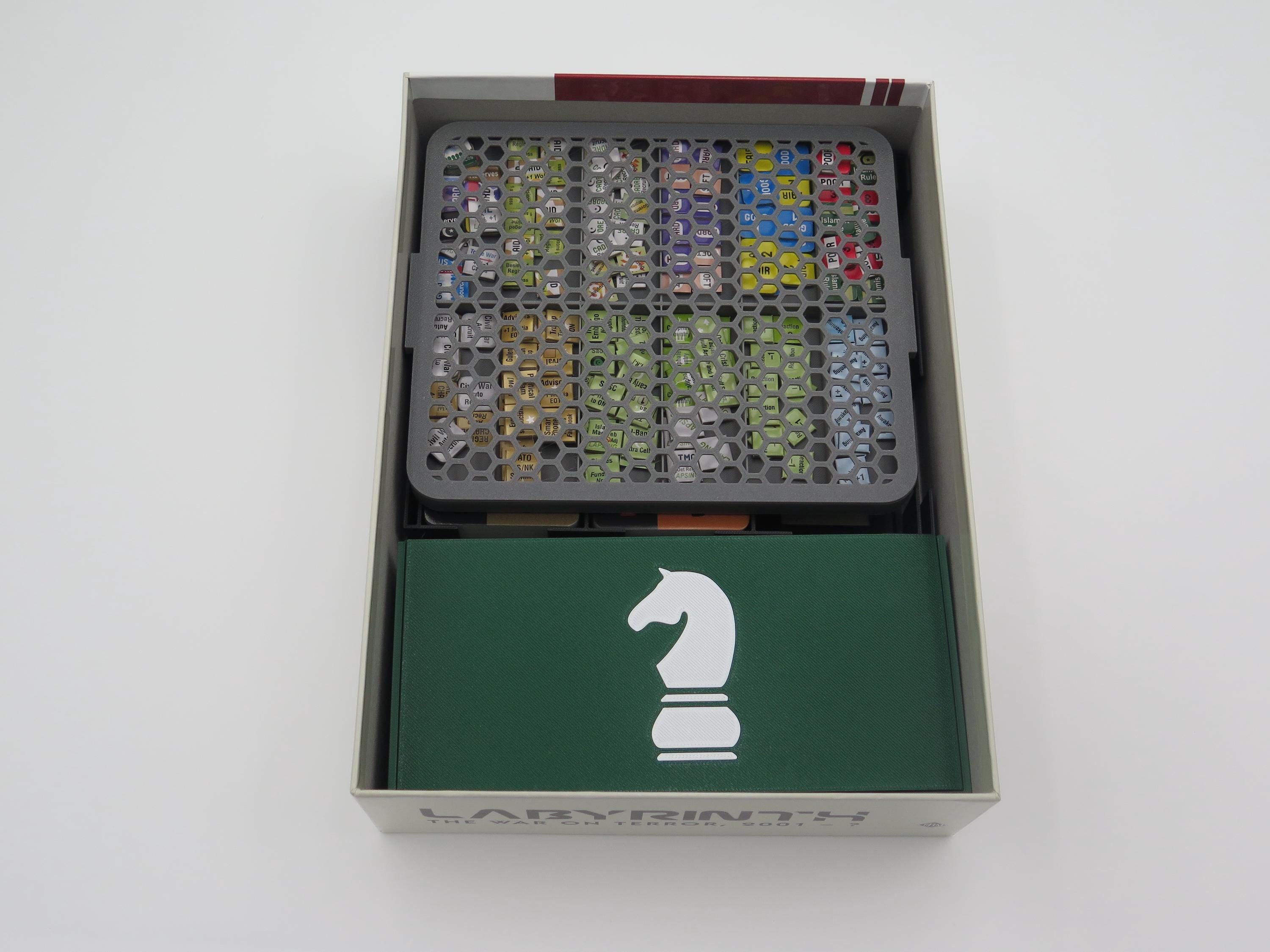 Labyrinth: The War on Terror Board Game Organizer & Insert. Compatible with all expansions.