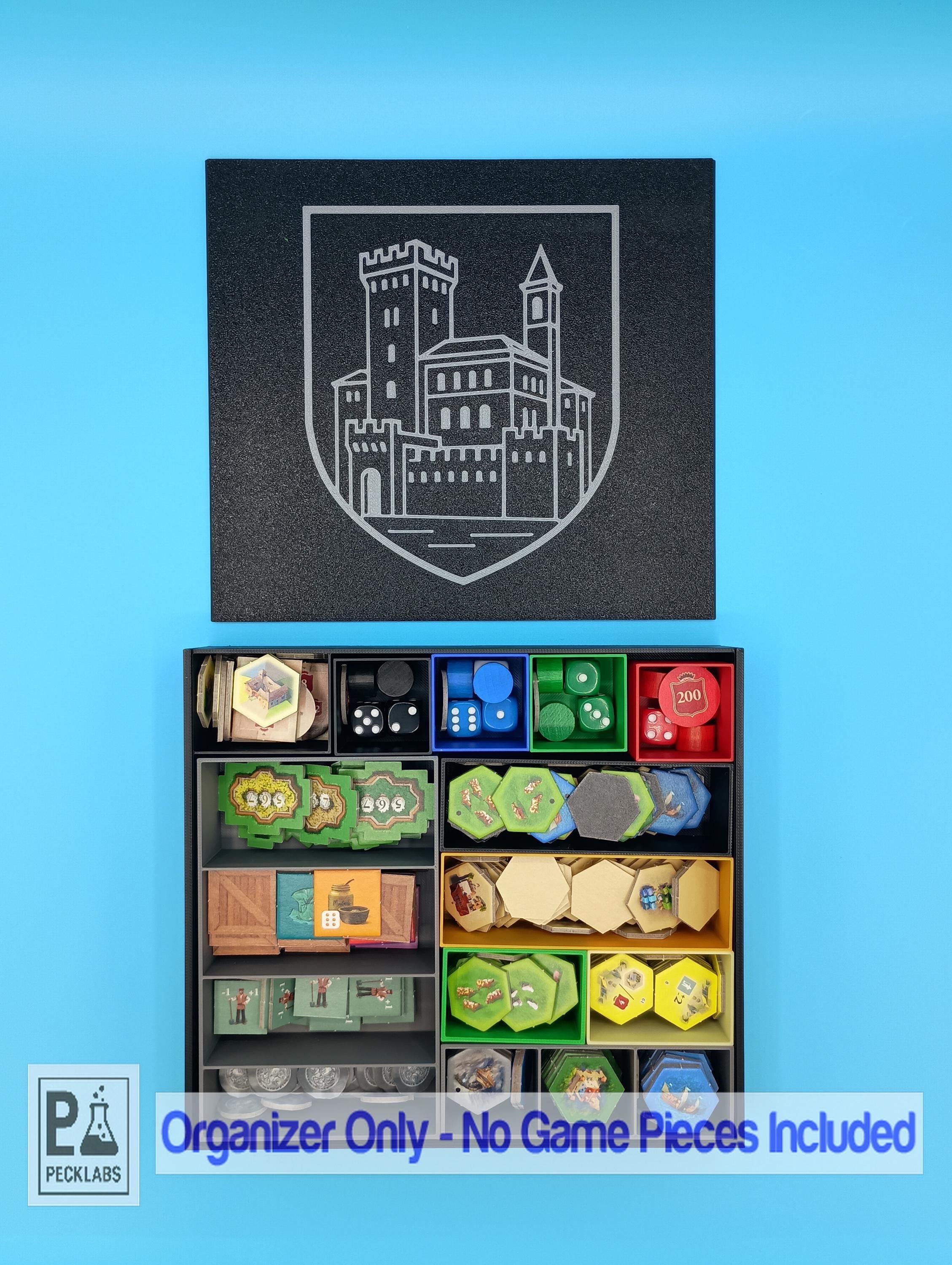 Castles of Burgundy 20th Anniversary: Storage Organizer/Insert with Sliding Lid and Removable Bins