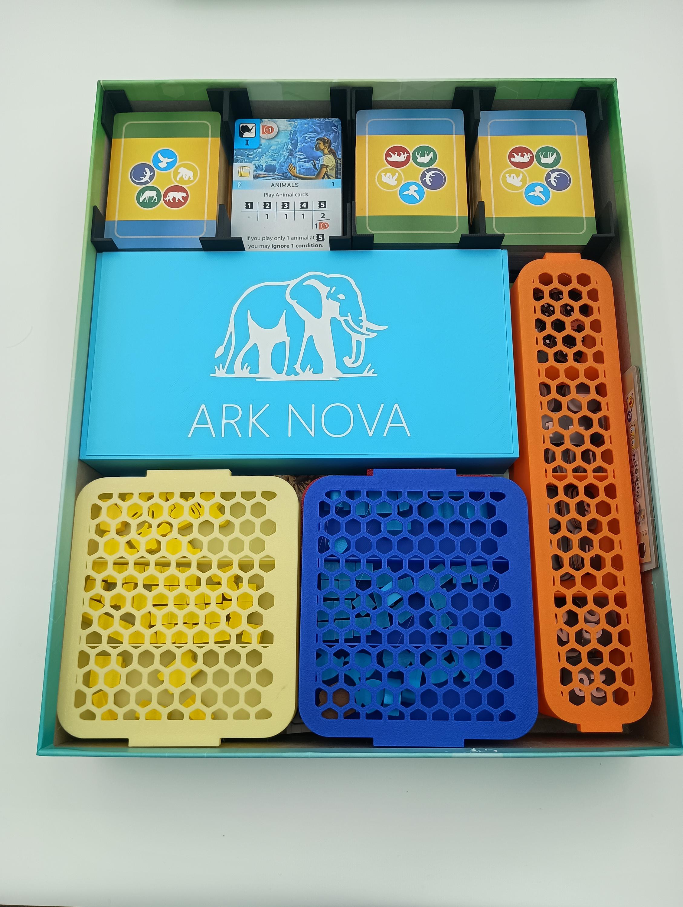 Ark Nova and Marine Worlds Board Game Organizer & Insert