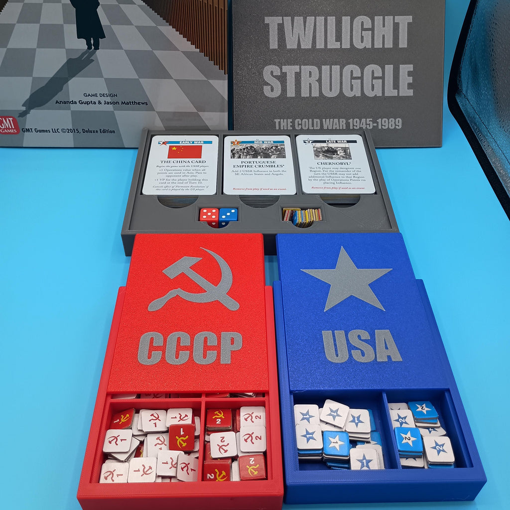 Twilight Struggle Organizer Insert with Sliding Lids