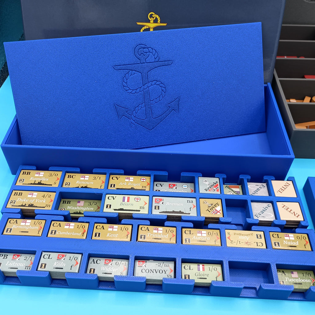 Atlantic Chase Board Game Insert / Organizer. Stacking Counter Trays & Trajectory Marker Storage Solution